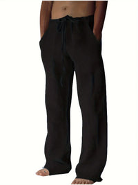 Arthur | Herren Weite Leinen Baggyhose - Schwarz