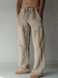 Arthur | Herren Weite Leinen Baggyhose - Grau