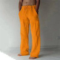 Arthur | Herren Weite Leinen Baggyhose - Gelb