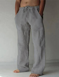 Arthur | Herren Weite Leinen Baggyhose - Dunkelgrau
