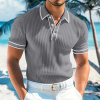 Arvid | Herren Slim Fit Kurzarm Poloshirt - Grau