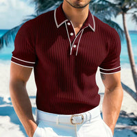 Arvid | Herren Slim Fit Kurzarm Poloshirt - Weinrot