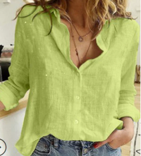 Damen Baumwollbluse | Lang - Grün