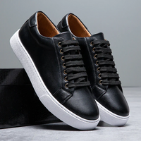 Simon | Hochwertige Herren Leder Sneakers Look - Schwarz
