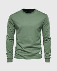 Eric | Herren Casual Slim Fit Langarm T-Shirt - Grün