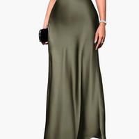 Damen Elegante Lange Rock – Festliche und Abendnutzung - Grün