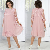 Elina | Stilvolles Damen Midikleid lässig-elegant - Rosa