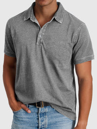 Bastian | Herren Kurzarm Poloshirt Regular Fit - Grau