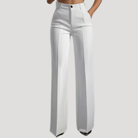 Beatrix | Damen High Waist Weite Hose - Weiß
