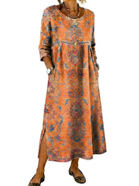 Bedrucktes Maxikleid für Damen mit Seitenschlitzen - Floral