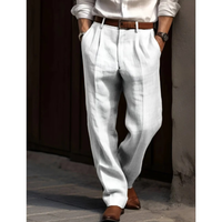 Ben | Herren Freizeit Hose mit Falten - Weiß