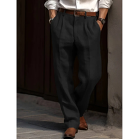 Ben | Herren Freizeit Hose mit Falten - Schwarz