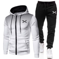 Ben | Herren Sportanzug Set mit Reißverschluss-Hoodie - Weiß