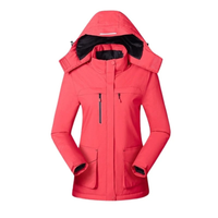 Berta | Thermo Jacke mit Kapuze - Korallenrot