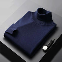 Bertram | Herren Rollkragenpullover Langarm - Dunkelblau
