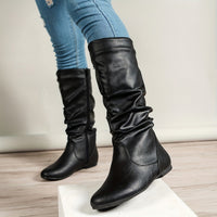 Valdis | Damen knöchelhohe Stiefel mit seitlichem Reißverschluss - Schwarz