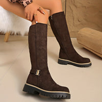 Sable | Damen knöchelhohe Stiefel mit niedrigem Blockabsatz - Kaffee