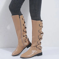 Kalinda | Damen knöchelhohe Reitstiefel mit rückseitigen Schnallen - Khaki