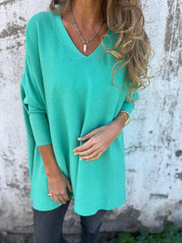 Helena | Damen Pullover Winter klassisch elegant - Himmelblau