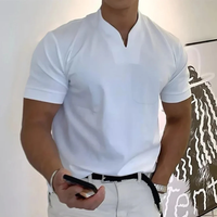 Bjarne | Herren T-Shirt Mit V-Ausschnitt Schlicht Freizeit - Weiß