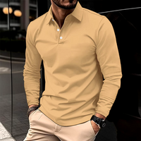 Gideon | Herren Klassisches Langarm Poloshirt - Khaki