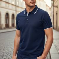 Lennart | Herren Kurzarm Poloshirt Regular Fit - Navy-Weiß