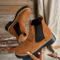 Mehetabel | Damen Chelsea-Stiefeletten mit Profilsohle - Dunkelbraun