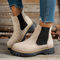 Mehetabel | Damen Chelsea-Stiefeletten mit Profilsohle - Beige