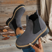Mehetabel | Damen Chelsea-Stiefeletten mit Profilsohle - Grau