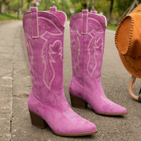 Blythe | Damen Westernstiefel mit weiter Wadenpassform - Pink