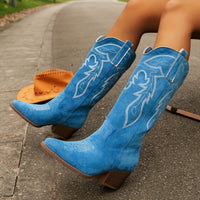 Blythe | Damen Westernstiefel mit weiter Wadenpassform - Königsblau