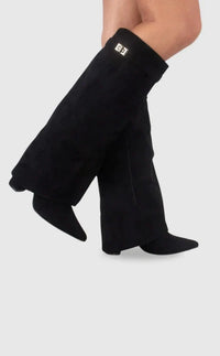 Elena | Damen Elegante Wildleder Stiefel Boots - Schwarz
