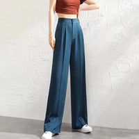 Brigid | Damen Weite Hose Hohe Taille - Blau