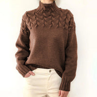 Elva | Gemütlicher Damen-Rollkragenpullover - Braun