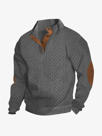 Moritz | Herren Casual Zopfmuster Regular Fit Pullover - Grau
