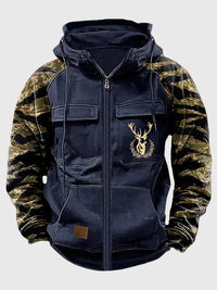 Neil | Herren Kapuzenjacke mit Taschen und Kordelzug - Marineblau