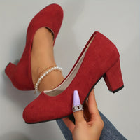 Emilia | Pumps Damen stilvoll mit breiter Spitze - Rot