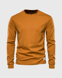 Eric | Herren Casual Slim Fit Langarm T-Shirt - Braun