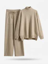 Damen Langarm-Zweiteiler mit Kordelzug - Khaki