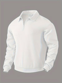Rafael | Vintage-Zip-Pullover mit geometrischem Design - Weiß