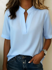 Loria™ - Elegante Bluse mit Raffiniertem Kragen - Blau