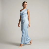 Julia | Damen Festlich Langes Hochzeitsgast Maxikleid - Blau