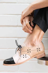 ZWEIFARBIGE OXFORD-SCHUHE - Khaki