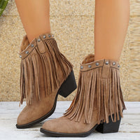 Calista | Damen Westernstiefel mit Fransen und Seitenreißverschluss - Stil 4