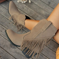 Calista | Damen Westernstiefel mit Fransen und Seitenreißverschluss - Stil 3