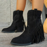 Calista | Damen Westernstiefel mit Fransen und Seitenreißverschluss - Stil 5