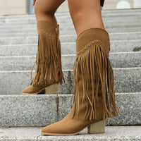 Calista | Damen Westernstiefel mit Fransen und Seitenreißverschluss - Stil 1