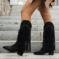 Calista | Damen Westernstiefel mit Fransen und Seitenreißverschluss - Stil 2