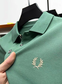 Calvin | Herren dehnbares elegantes Poloshirt - Bohnengrün