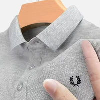 Calvin | Herren dehnbares elegantes Poloshirt - Hellgrau